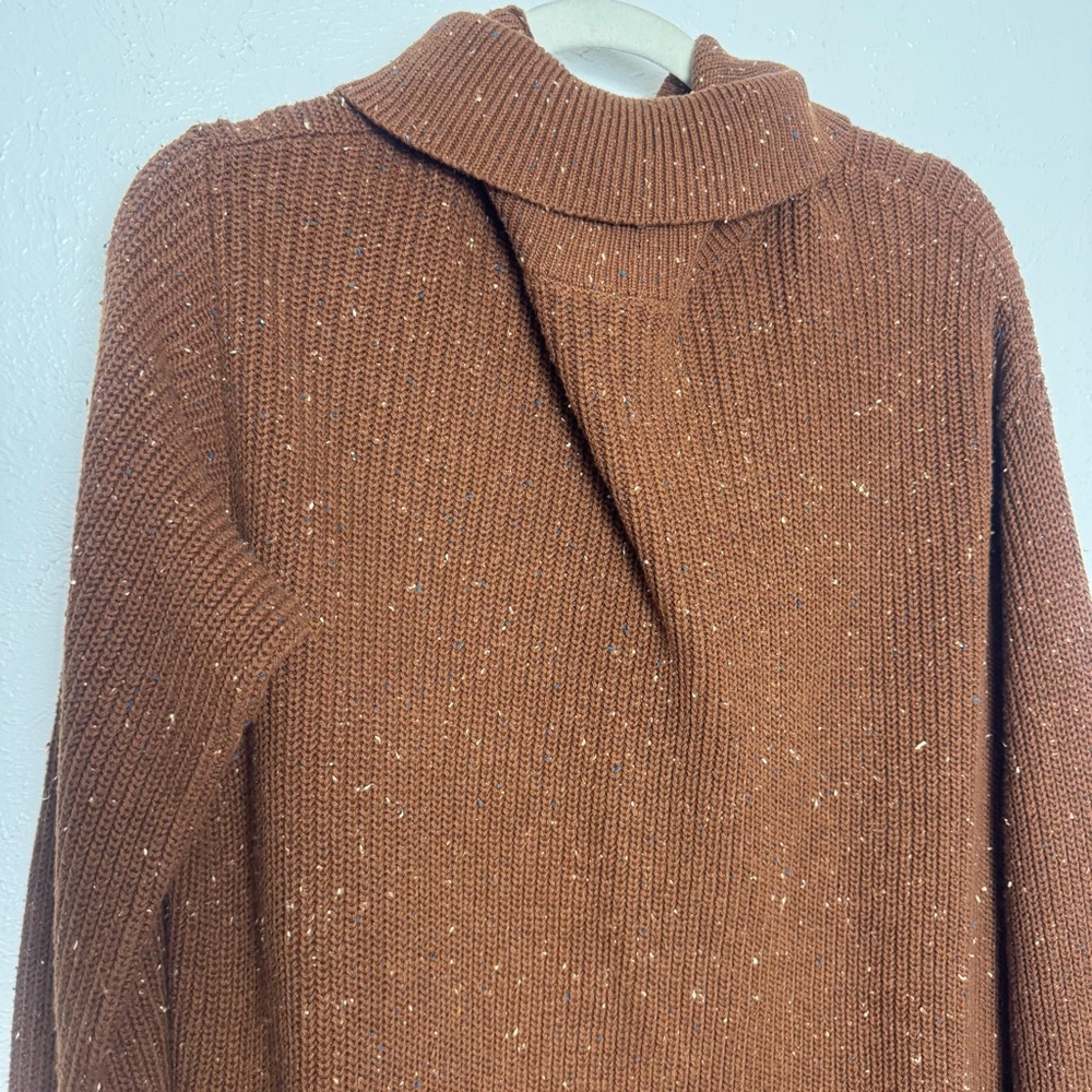 LOFT New With Tags Rich Brown Turtleneck Oversized Sweater - Picture 7 of 10